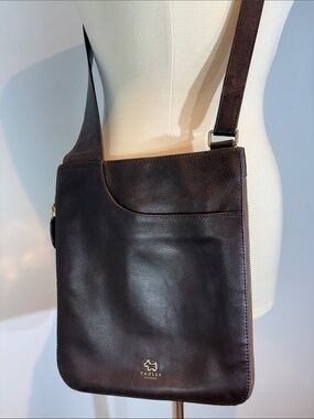 RADLEY LONDON medium Zip Around Bag Messenger Cross Body in Dark Brown Leather
